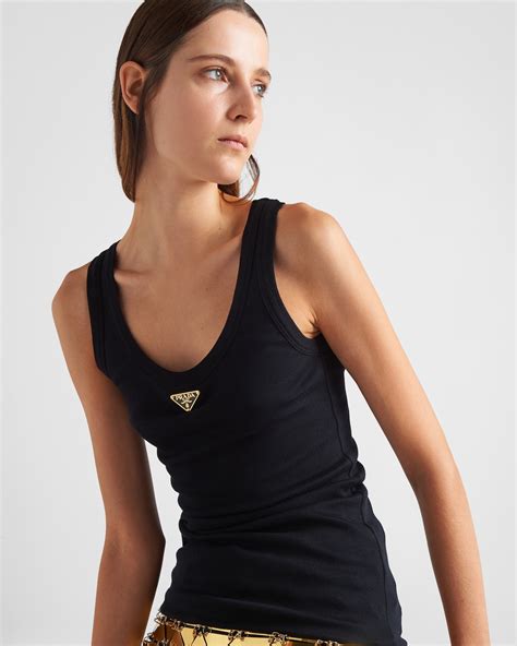 prada tank top schwarz|prada official website usa.